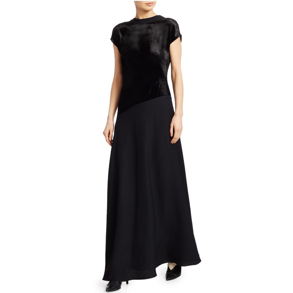 3.1 Phillip Lim Velvet Panels Maxi Dress In White - Picture 10 of 13